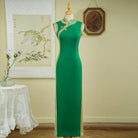 Beth and Brian Qipao-YD Sleeveless, long plus size Cheongsam for mothers