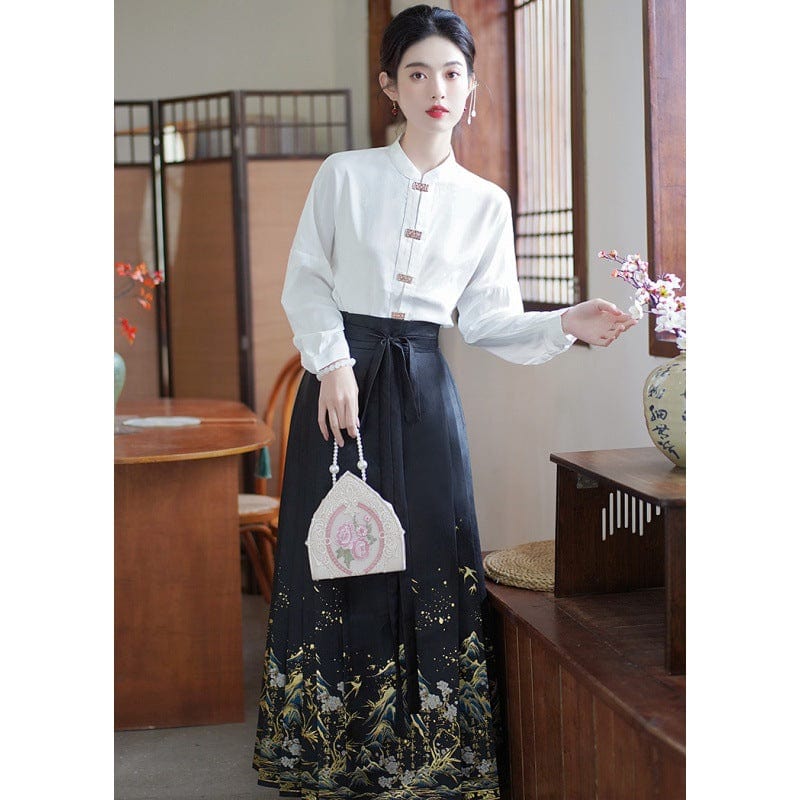 Beth and Brian Qipao-ARS Ming Dynasty, long MaMian Qun set 馬面裙套裝