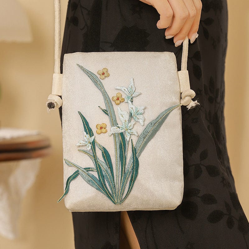 Beth and Brian Qipao-CY 3D embroidered phone pouch, Chinese style Qipao bag