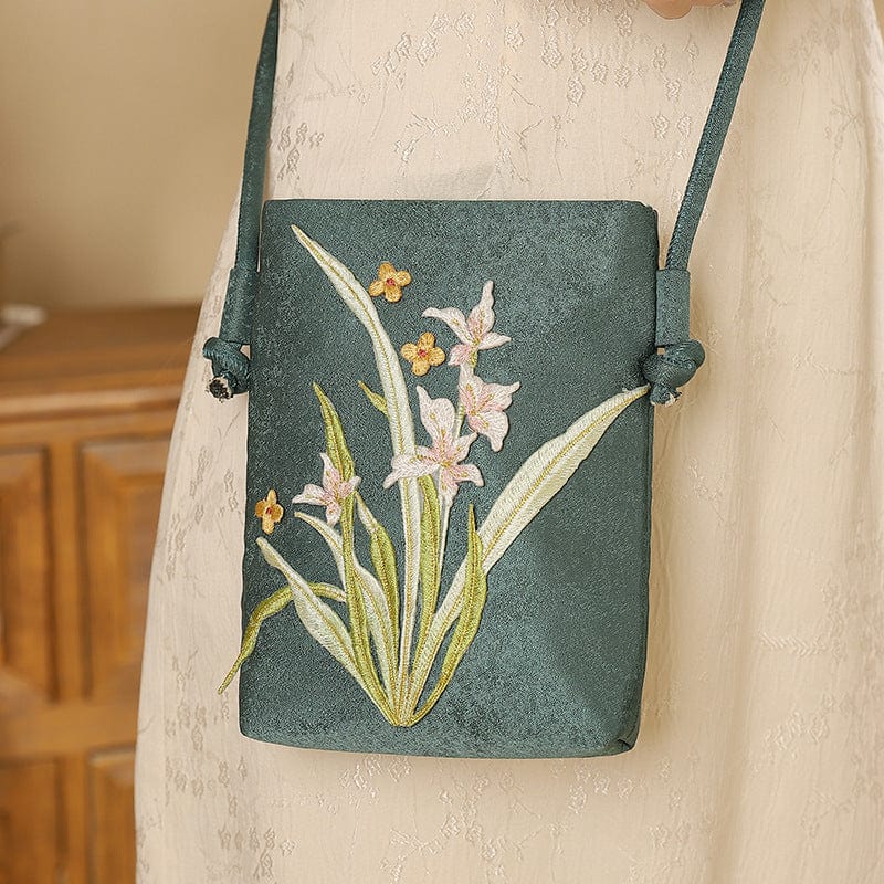 Beth and Brian Qipao-CY 3D embroidered phone pouch, Chinese style Qipao bag
