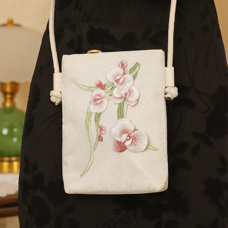 Beth and Brian Qipao-CY 3D embroidered phone pouch, Chinese style Qipao bag