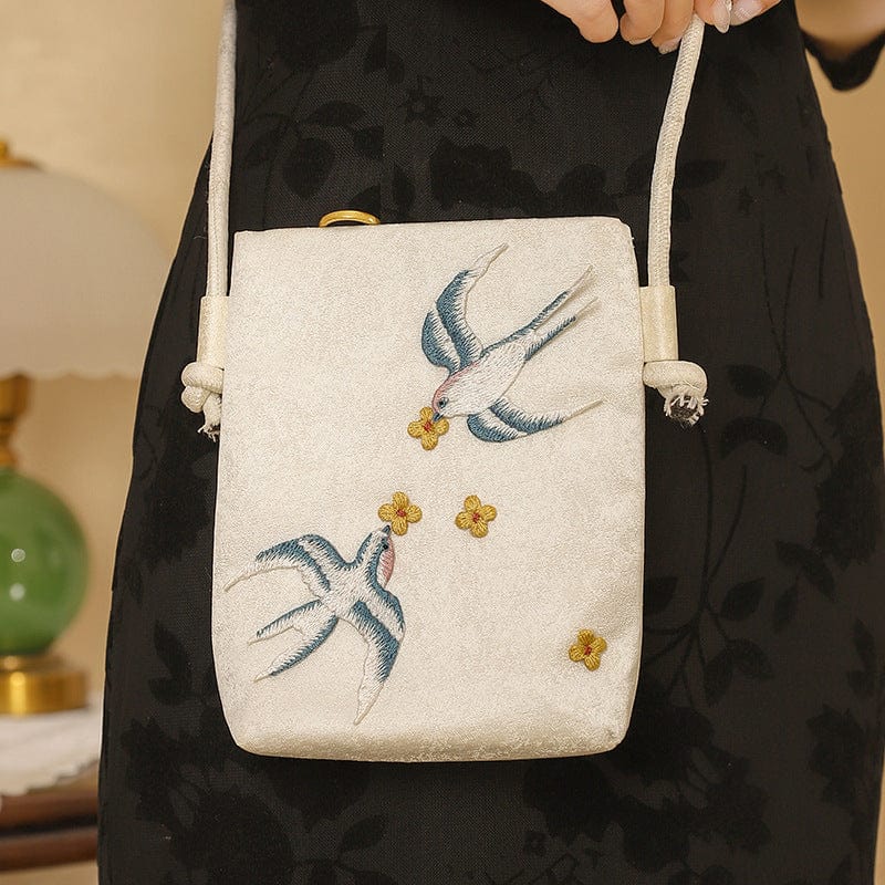 Beth and Brian Qipao-CY 3D embroidered phone pouch, Chinese style Qipao bag