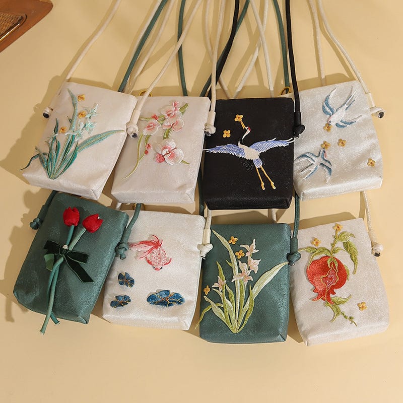 Beth and Brian Qipao-CY 3D embroidered phone pouch, Chinese style Qipao bag