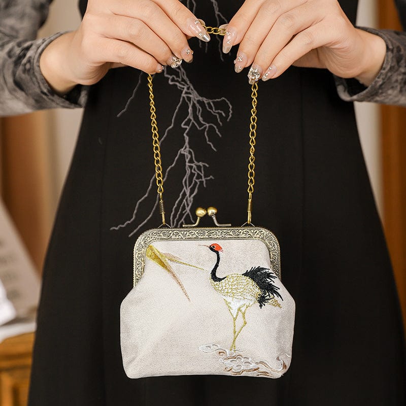 Beth and Brian Qipao-CY Crane and swallow pattern change purse, Chinese Style Qipao bag