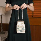 Beth and Brian Qipao-CY Lotus embroidery Handbag, Pearl Chinese style Qipao bag