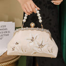 Beth and Brian Qipao-CY Hand-made, floral embroidery, hand-made Chinese Style Qipao bag