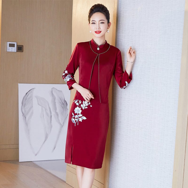Beth and Brian Qipao-LC Plus size midi Cheongsam for mothers