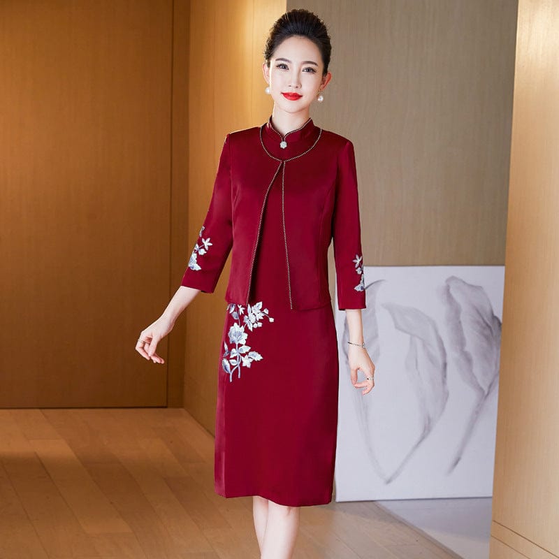 Beth and Brian Qipao-LC Plus size midi Cheongsam for mothers