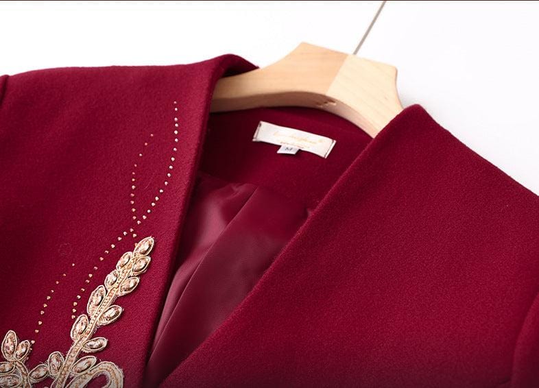 Beth and Brian Qipao-LC Winter collection, Thick red Cheongsam  set for mothers
