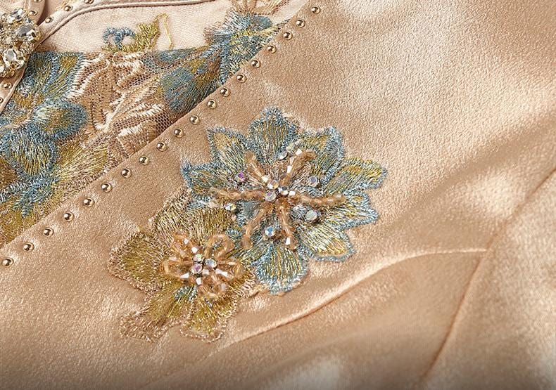 Beth and Brian Qipao-LC Winter collection, champagne Cheongsam set for mothers