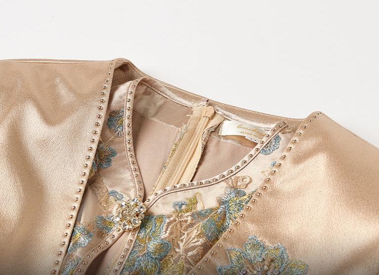 Beth and Brian Qipao-LC Winter collection, champagne Cheongsam set for mothers