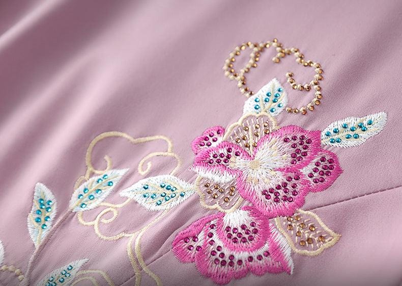 Beth and Brian Qipao-LC Floral embroidery, wedding midi Cheongsam for mothers