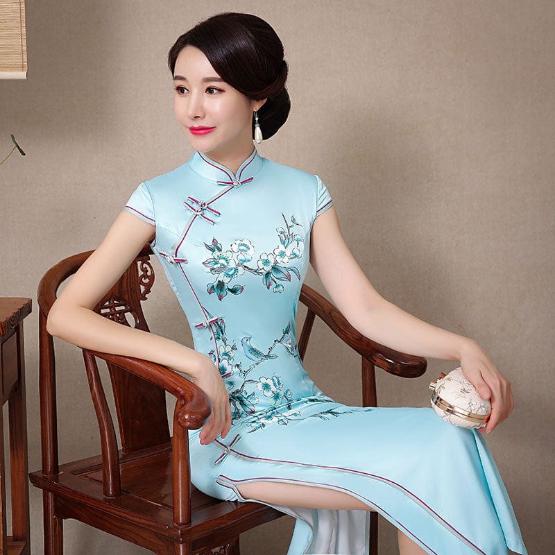 Beth and Brian Qipao-ZQYS Floral pattern,green midi Cheongsam for mothers