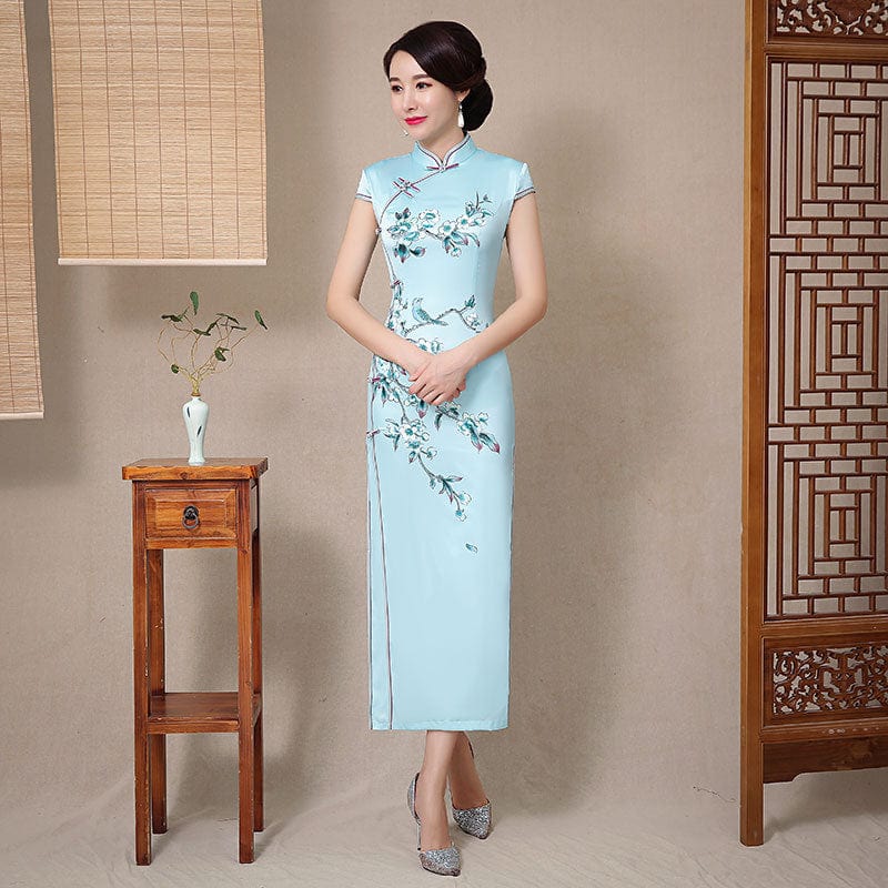 Beth and Brian Qipao-ZQYS Floral pattern,green midi Cheongsam for mothers