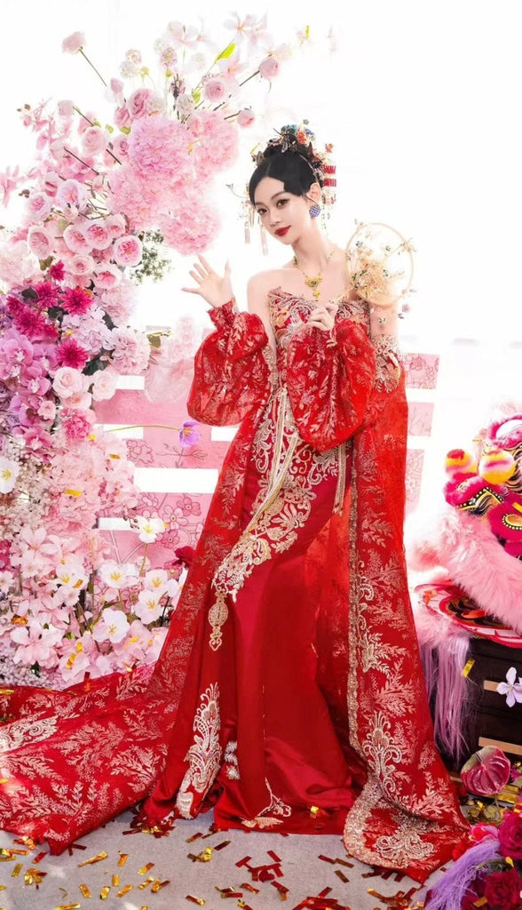 Beth and Brian Qipao- OSMY Hang made, Tub top embroidery Qipao set, luxury Qipao set