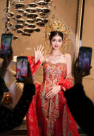 Beth and Brian Qipao- OSMY Hang made, Tub top embroidery Qipao set, luxury Qipao set