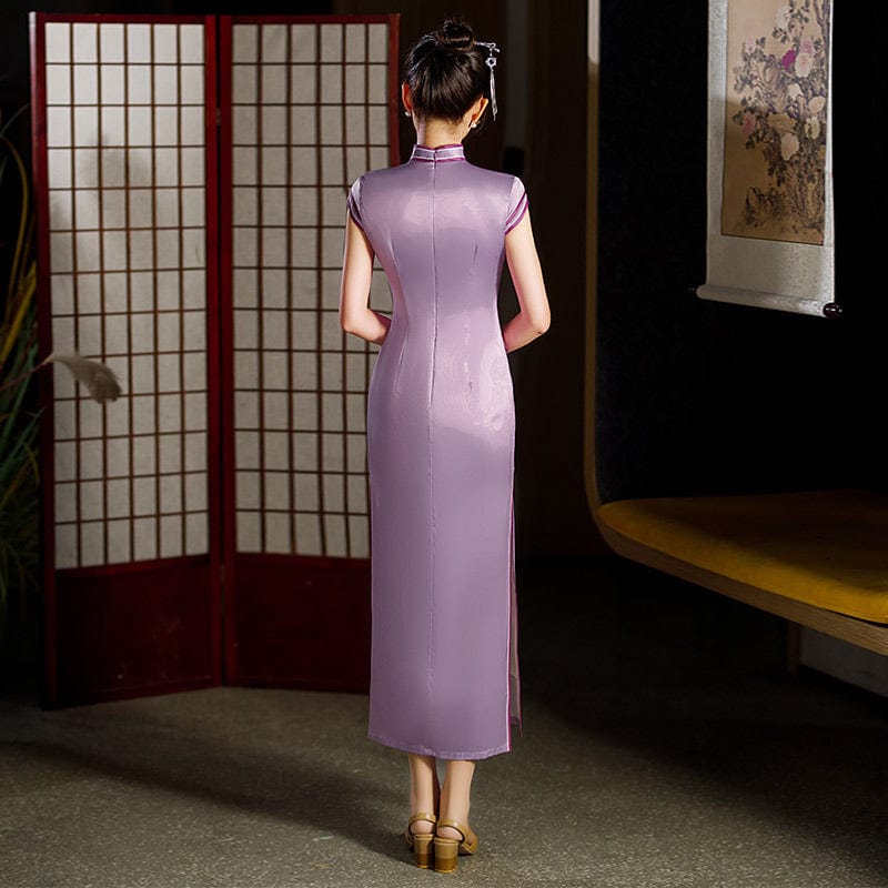 Beth and Brian Qipao-ZQYS Floral print, silk midi Cheongsam