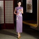 Beth and Brian Qipao-ZQYS Floral print, silk midi Cheongsam