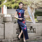 Beth and Brian Qipao-LMO Floral pattern, long plus size Cheongsam
