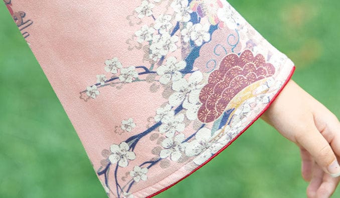 Beth and Brian Qipao-JF Children Qipao dress, gold fish&crane pattern Qipao dress for little girls