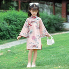 Beth and Brian Qipao-JF Children Qipao dress, gold fish&crane pattern Qipao dress for little girls