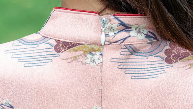 Beth and Brian Qipao-JF Children Qipao dress, gold fish&crane pattern Qipao dress for little girls