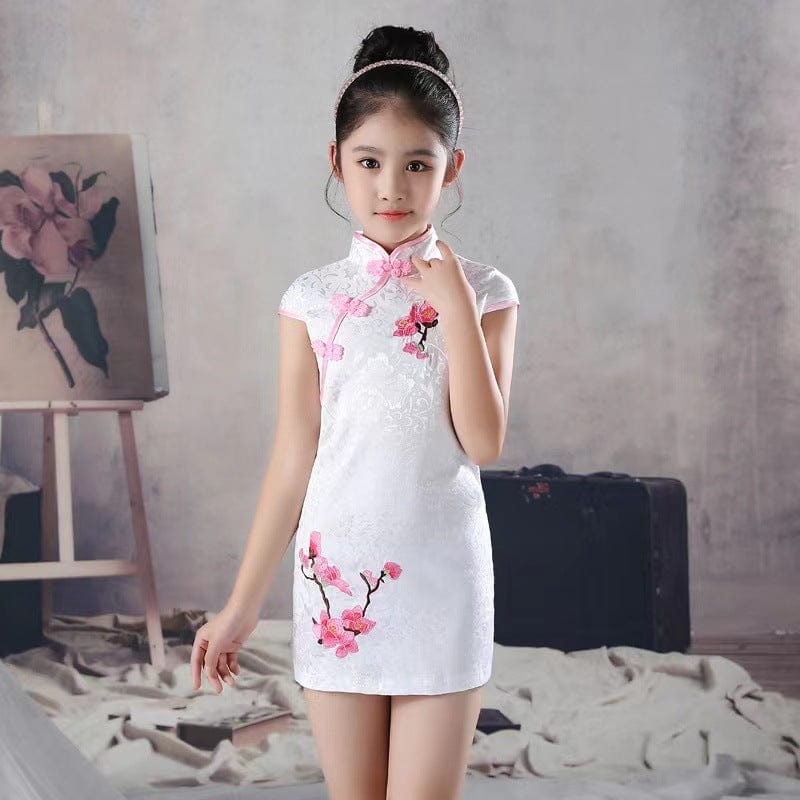 Beth and Brian Qipao-HQ Children Qipao dress, floral pattern Qipao dress for little girls