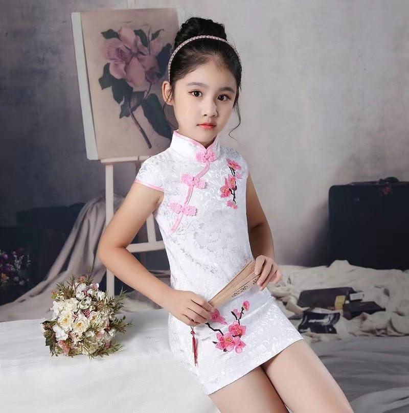 Beth and Brian Qipao-HQ Children Qipao dress, floral pattern Qipao dress for little girls