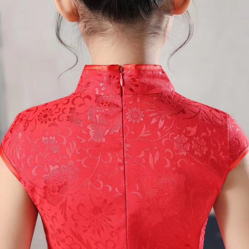 Beth and Brian Qipao-HQ Children Qipao dress, floral pattern Qipao dress for little girls