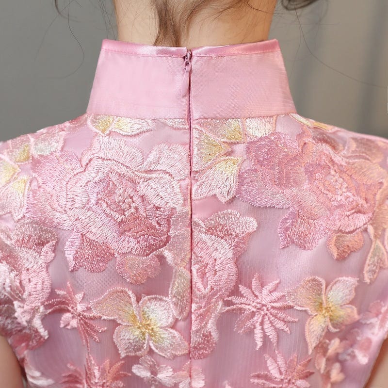 Beth and Brian Qipao-HQ Children Qipao dress, floral embroidery Qipao dress for little girls