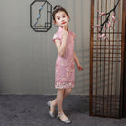 Beth and Brian Qipao-HQ Children Qipao dress, floral embroidery Qipao dress for little girls