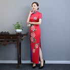 Beth and Brian Qipao-QCYJ Floral pattern, plus size long Cheongsam for mothers