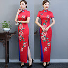Beth and Brian Qipao-QCYJ Floral pattern, plus size long Cheongsam for mothers