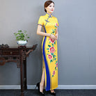 Beth and Brian Qipao-QCYJ Floral pattern, plus size long Cheongsam for mothers
