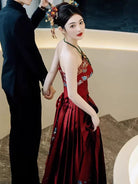 Beth and Brian Qipao-QHM Ming Dynasty, Tube top, wedding long MaMian Qun set