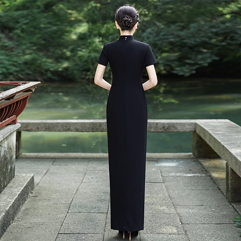 Beth and Brian Qipao-YD Floral pattern, long plus size Cheongsam for mothers