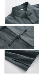 Beth and Brian Qipao-BXXGSF Linen fabric, Chinese Tang Suit set, Kong fu Suit set