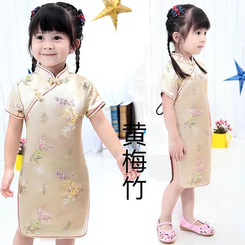 Chinese traditional dress, Chinese retro style Qipao dress for little girls