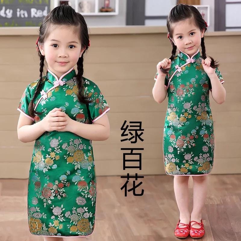 Chinese traditional dress, Chinese retro style Qipao dress for little girls