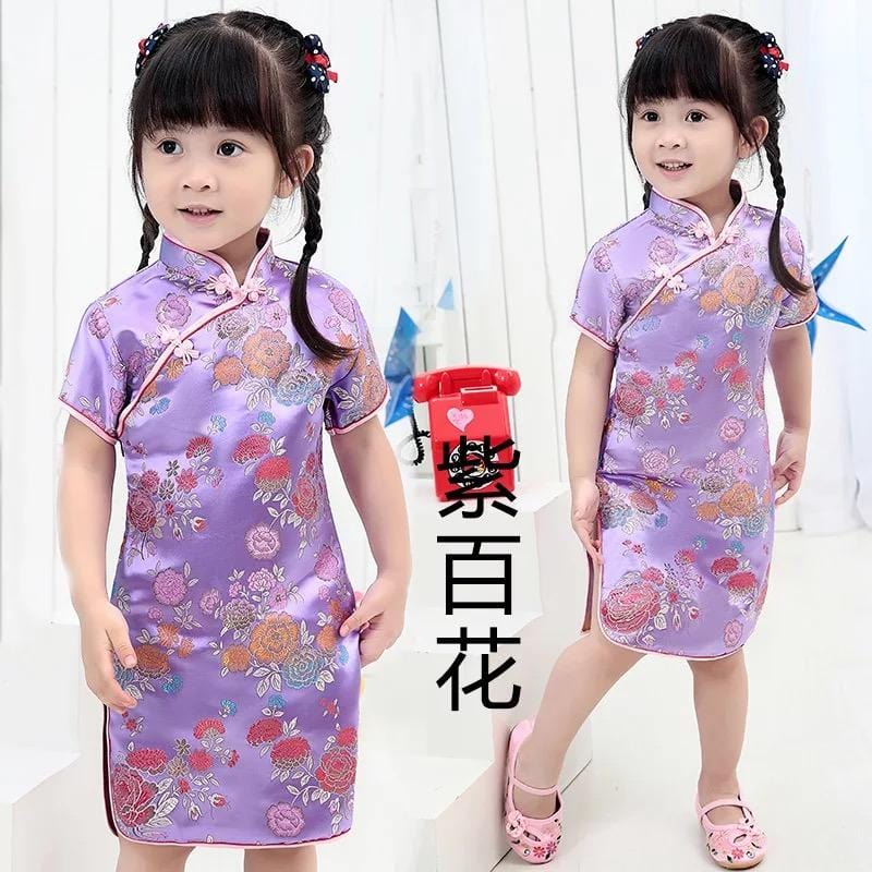 Chinese traditional dress, Chinese retro style Qipao dress for little girls