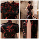 Plus size Qipao collection, plum blossom, brocade fabric long Qipao 