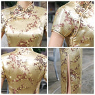 Plus size Qipao collection, plum blossom, brocade fabric long Qipao 