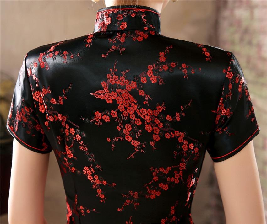 Plus size Qipao collection, plum blossom, brocade fabric long Qipao 