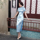 Plus size Qipao collection, plum blossom, brocade fabric long Qipao 