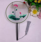 Beth and Brian Qipao- XD Machine-embroidered, double-sided embroidery Hand Fan, Chinese Hand Fan