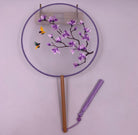 Beth and Brian Qipao- XD Machine-embroidered, double-sided embroidery Hand Fan, Chinese Hand Fan