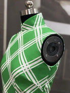 Beth and Brian Qipao - TZY Ms.Maggie inspired plaid pattern, artificial silk chiffon, mid length qipao