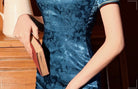 Beth and Brian Qipao - YG Floral pattern, jacquard silk satin long Qipao