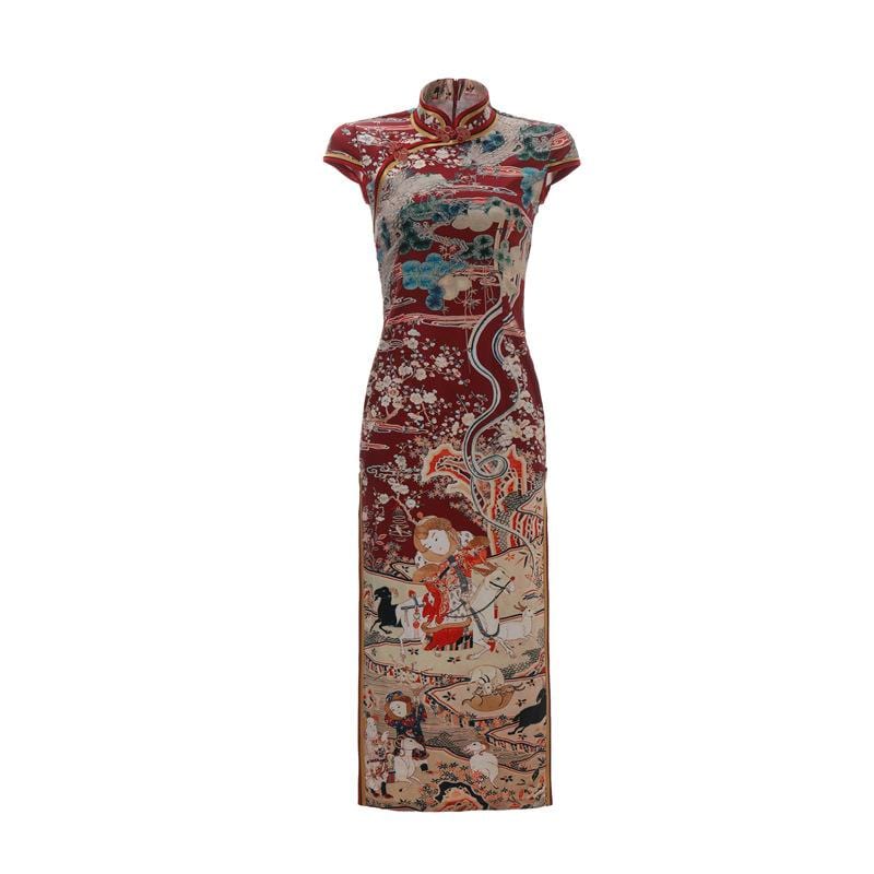 Beth and Brian Qipao - LHYT Chinese retro style, artificial silk long Qipao