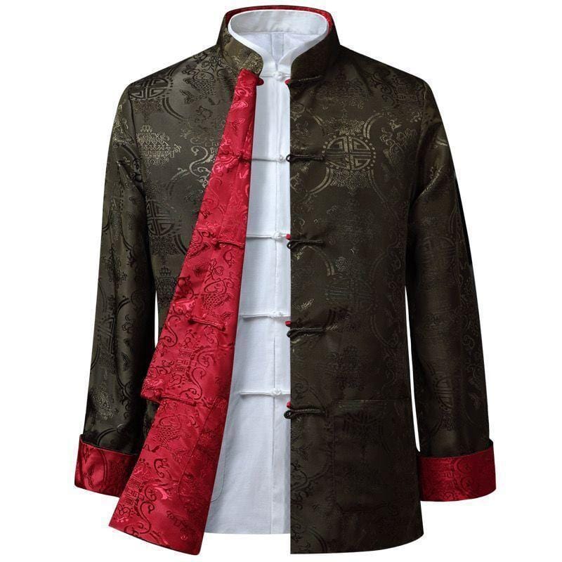 Beth and Brian Qipao - JXGZ Chinese Men double sided Tang suit Jacket, Wedding tang suit jacket